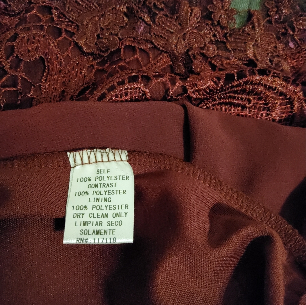 SOIEBLU WINE EMBROIDRED MAXI SLEEVELESS DRESS SIZE 2XL - Picture 10 of 10